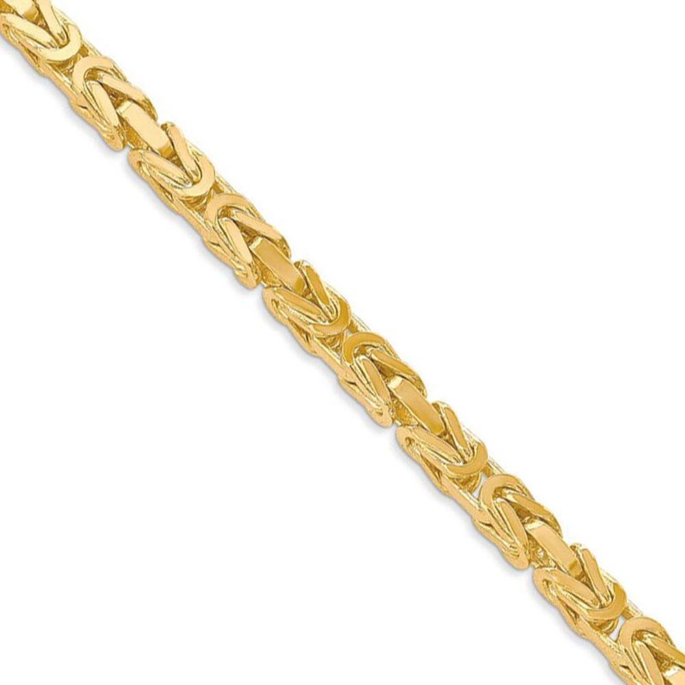 4mm, 14k Yellow Gold, Solid Byzantine Chain Necklace, 20 Inch